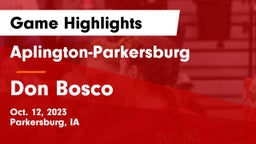 Aplington-Parkersburg  vs Don Bosco  Game Highlights - Oct. 12, 2023