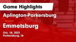 Aplington-Parkersburg  vs Emmetsburg  Game Highlights - Oct. 18, 2023