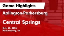 Aplington-Parkersburg  vs Central Springs  Game Highlights - Oct. 23, 2023