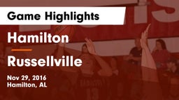 Hamilton  vs Russellville  Game Highlights - Nov 29, 2016
