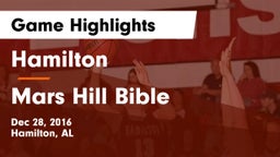 Hamilton  vs Mars Hill Bible  Game Highlights - Dec 28, 2016
