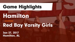Hamilton  vs Red Bay Varsity Girls Game Highlights - Jan 27, 2017