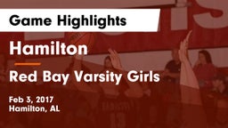 Hamilton  vs Red Bay Varsity Girls Game Highlights - Feb 3, 2017