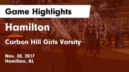 Hamilton  vs Carbon Hill  Girls Varsity Game Highlights - Nov. 30, 2017