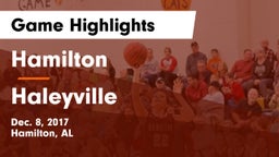 Hamilton  vs Haleyville  Game Highlights - Dec. 8, 2017