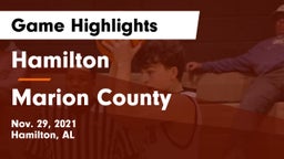 Hamilton  vs Marion County  Game Highlights - Nov. 29, 2021