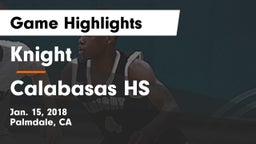 Knight  vs Calabasas HS Game Highlights - Jan. 15, 2018