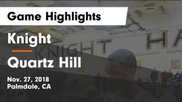 Knight  vs Quartz Hill  Game Highlights - Nov. 27, 2018