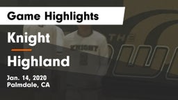 Knight  vs Highland  Game Highlights - Jan. 14, 2020