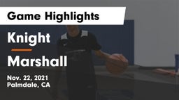 Knight  vs Marshall  Game Highlights - Nov. 22, 2021