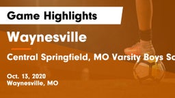 Waynesville  vs Central  Springfield, MO Varsity Boys Soccer Game Highlights - Oct. 13, 2020