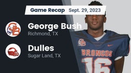 Recap: George Bush  vs. Dulles  2023