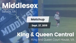 Matchup: Middlesex High vs. King & Queen Central  2019