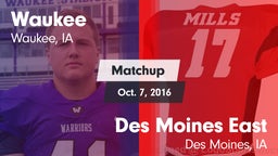 Matchup: Waukee  vs. Des Moines East  2016