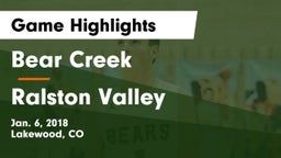 Bear Creek  vs Ralston Valley  Game Highlights - Jan. 6, 2018
