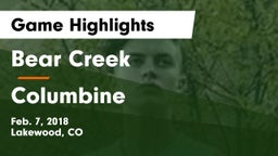 Bear Creek  vs Columbine  Game Highlights - Feb. 7, 2018