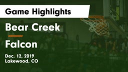 Bear Creek  vs Falcon   Game Highlights - Dec. 12, 2019