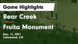 Bear Creek  vs Fruita Monument  Game Highlights - Dec. 11, 2021