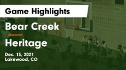 Bear Creek  vs Heritage  Game Highlights - Dec. 13, 2021