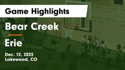 Bear Creek  vs Erie  Game Highlights - Dec. 12, 2023