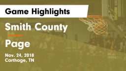 Smith County  vs Page  Game Highlights - Nov. 24, 2018