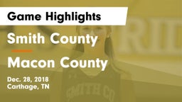 Smith County  vs Macon County  Game Highlights - Dec. 28, 2018