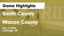 Smith County  vs Macon County  Game Highlights - Dec. 2, 2019