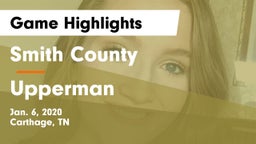 Smith County  vs Upperman  Game Highlights - Jan. 6, 2020