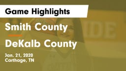 Smith County  vs DeKalb County  Game Highlights - Jan. 21, 2020