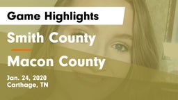 Smith County  vs Macon County  Game Highlights - Jan. 24, 2020