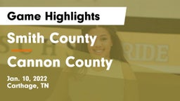 Smith County  vs Cannon County  Game Highlights - Jan. 10, 2022