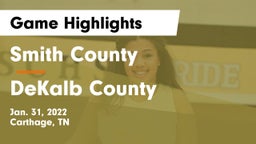 Smith County  vs DeKalb County  Game Highlights - Jan. 31, 2022