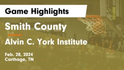 Smith County  vs Alvin C. York Institute Game Highlights - Feb. 28, 2024
