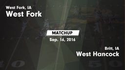 Matchup: West Fork High vs. West Hancock  2016