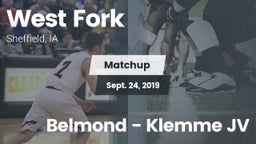 Matchup: West Fork High vs. Belmond - Klemme JV 2019
