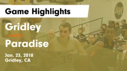 Gridley  vs Paradise Game Highlights - Jan. 23, 2018