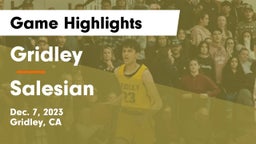 Gridley  vs Salesian Game Highlights - Dec. 7, 2023