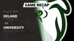 Recap: DeLand  vs. University  2016