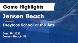 Jensen Beach  vs Dreyfoos School of the Arts Game Highlights - Jan. 30, 2020