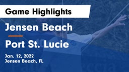 Jensen Beach  vs Port St. Lucie Game Highlights - Jan. 12, 2022