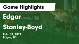 Edgar  vs Stanley-Boyd Game Highlights - Feb. 18, 2019