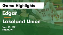 Edgar  vs Lakeland Union Game Highlights - Jan. 25, 2021
