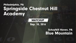 Matchup: Springside Chestnut vs. Blue Mountain  2016