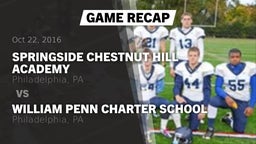 Recap: Springside Chestnut Hill Academy  vs. William Penn Charter School 2016