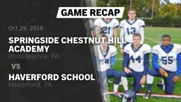 Recap: Springside Chestnut Hill Academy  vs. Haverford School 2016