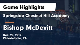 Springside Chestnut Hill Academy  vs Bishop McDevitt  Game Highlights - Dec. 20, 2017