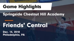 Springside Chestnut Hill Academy  vs Friends' Central  Game Highlights - Dec. 14, 2018