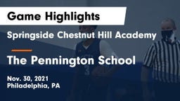 Springside Chestnut Hill Academy  vs The Pennington School Game Highlights - Nov. 30, 2021