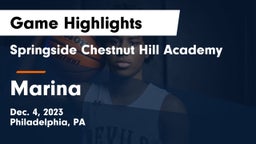 Springside Chestnut Hill Academy  vs Marina  Game Highlights - Dec. 4, 2023