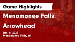Menomonee Falls  vs Arrowhead  Game Highlights - Jan. 8, 2022